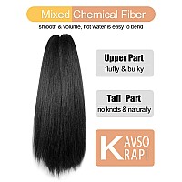 Kavsorapi Braiding Hair 24 Inch Pre Stretched Hair Color 1 Long Straight Crochet Braids Yaki Texture Synthetic Hair 3 Packs 1