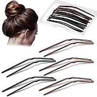 Mtlee 24 Pcs U Shaped Hair Pins Ballet Bobby Pins For Updo With Storage Box Metal U Bun Hair Forks For Women Girls Thick Curly