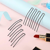 Mtlee 24 Pcs U Shaped Hair Pins Ballet Bobby Pins For Updo With Storage Box Metal U Bun Hair Forks For Women Girls Thick Curly