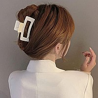 6Pcs Big Hair Claw Clips Nonslip Large Claw Clip for Women Thin Hair Cute Jaw Hair Clips for Women Hair Claws Barrettes Ponytail Holder Hair Accessories,White