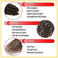 Nice One 8 Packs Ombre Brown Prelooped Passion Twists Braiding Synthetic Hair 12 Inch Pretwisted Short Crochet Passion Twist