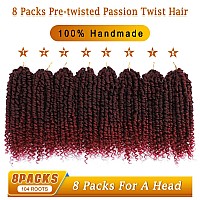 Nice One Pretwisted Passion Twist Hair 8 Packs 112 Strands Pre Looped Passion Twist Braiding Hair For Women Short Passion Twi