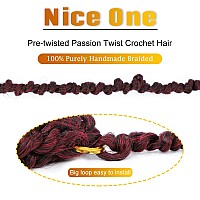 Nice One Pretwisted Passion Twist Hair 8 Packs 112 Strands Pre Looped Passion Twist Braiding Hair For Women Short Passion Twi