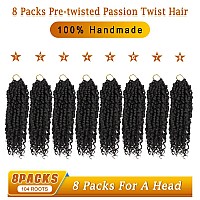 Nice One Pretwisted Passion Twist Hair 8 Packs 112 Strands Pre Looped Passion Twist Braiding Hair For Women Short Passion Twi