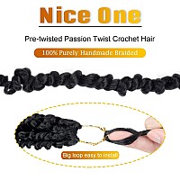 Nice One Pretwisted Passion Twist Hair 8 Packs 112 Strands Pre Looped Passion Twist Braiding Hair For Women Short Passion Twi