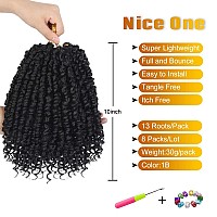 Nice One Pretwisted Passion Twist Hair 8 Packs 112 Strands Pre Looped Passion Twist Braiding Hair For Women Short Passion Twi