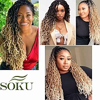 Soku Majesty Twist Crochet Hair 26 5 Packs Pre Twisted Passion Twist Crochet Hair Ombre Blonde Senegalese Twist Synthetic Bra