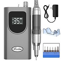 Kredioo Nail Drill Nail Master 35000Rpm Professional Electric File Drill Para Uas Profesional Rechargeable Portable Efile Machi