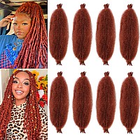 Zrq 8 Packs Copper Red Springy Afro Twist Hair For Distressed Locs 16 Inch Prefluffed Natural Kinky Twist Synthetic Marley Brai