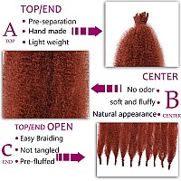 Zrq 8 Packs Copper Red Springy Afro Twist Hair For Distressed Locs 16 Inch Prefluffed Natural Kinky Twist Synthetic Marley Brai