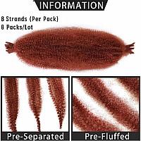 Zrq 8 Packs Copper Red Springy Afro Twist Hair For Distressed Locs 16 Inch Prefluffed Natural Kinky Twist Synthetic Marley Brai