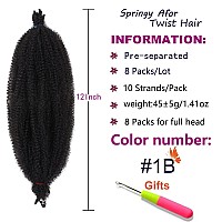 Zrq Black Springy Afro Twist Hair For Butterfly Locs 12 Inch Preseparated Marley Twist Crochet Braiding Hair 8 Packs Synthetic