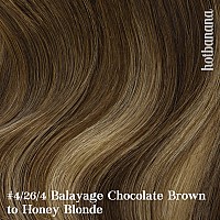 Hotbanana Human Hair Clip In Hair Extensions Balayage Chocolate Brown With Honey Blonde 120G Clip In Hair Extensions Real Human