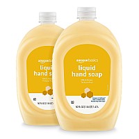 Amazon Basics Liquid Hand Soap Refill Milk And Honey Scent Triclosanfree 50 Fluid Ounces 2Pack Previously Solimo