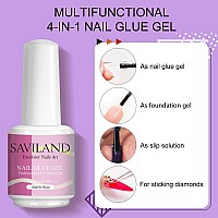 Saviland Nail Tips and Glue Gel Kit - Gel x Nail Kit 500pcs Gel Nail Tips Half Cover Clear Gel Tips Nail Kit with Multifunctional Nail Glue Gel and 16w Mini Nail Lamp for Nail Art Design Manicure Gift Salon At Home Mother's Day