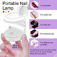 Saviland Nail Tips and Glue Gel Kit - Gel x Nail Kit 500pcs Gel Nail Tips Half Cover Clear Gel Tips Nail Kit with Multifunctional Nail Glue Gel and 16w Mini Nail Lamp for Nail Art Design Manicure Gift Salon At Home Mother's Day