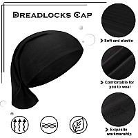 4 Pieces Unisex Dreadlock Cap Long Hair Dreads Head Wrap Sleeping Cap Hair Accessories Sleep Bonnet For Men Women Black