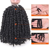 Zrq Short 8 Packs Pretwisted Bob Passion Twist Crochet Hair With Curly Ends 8 Inch Pre Looped Black Passion Twists Hair 12 Root