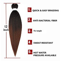 Prestretched Braiding Hair Extension Professional Kanekalon Braiding Hair 12 Inch 8 Packs Hair Extensions For Braids Ombre Natu