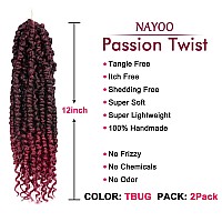 Passion Twist Hair 2 Packs 12 Inch Passion Twist Crochet Hair For Women Crochet Pretwisted Curly Hair Passion Twists Syntheti