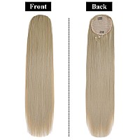 Straight Ponytail Extensions Blonde Highlights Drawsting Long Ponytail Clip In Hairpiece Synthetic Ponytail Hair Extensions For