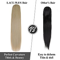 Straight Ponytail Extensions Blonde Highlights Drawsting Long Ponytail Clip In Hairpiece Synthetic Ponytail Hair Extensions For