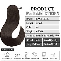 Straight Ponytail Extensions Drawstring Long Ponytail Clip in Hairpiece Synthetic Ponytail Hair Extensions for Black Women(32 Inch #4 Dark Brown, 6.70OZ)