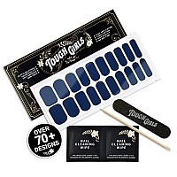 Tough Girls 20 Exquisite Gel Nail Polish Strips Wapplication Accessories No Uvled Lamp Required Steel Blue