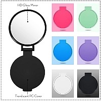 Jetec Mini Folding Mirror Round Compact Mirror Portable Pocket Mirror Makeup Small Mirror Vintage Portable Travel Makeup Mirror