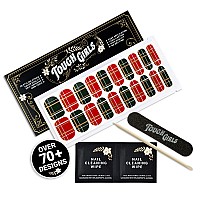 Tough Girls 20 Exquisite Gel Nail Polish Strips Wapplication Accessories No Uvled Lamp Required Holiday Plaid Wmetallic