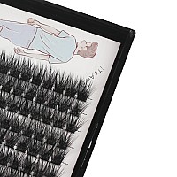 Dedila Large Tray-Grafted Wide Stem Individual False Eyelashes Thick Base 120 Clusters D Curl Natural Long Volume Eye Lashes Extensions Dramatic Look 8-20mm Available (20mm)