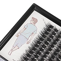 Dedila Large Tray-Grafted Wide Stem Individual False Eyelashes Thick Base 120 Clusters D Curl Natural Long Volume Eye Lashes Extensions Dramatic Look 8-20mm Available (20mm)