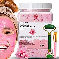 Jelly Face Mask For Facials Bulgarian Rose Hydrating Brightening Nourishing Jelly Mask With Free Jade Roller Spatula Pr