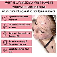 Jelly Face Mask For Facials Bulgarian Rose Hydrating Brightening Nourishing Jelly Mask With Free Jade Roller Spatula Pr