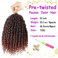 Pretwisted Passion Twist Crochet Hair 10 Inch 8 Packs Crochet Passion Twists Pre Looped Short Passion Twist Hair Crochet Braid