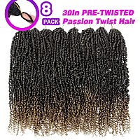 Passion Twist Crochet Hair 30 Inch 8 Packs Crochet Hair Passion Twist Hair Pretwisted Long Passion Twist Crochet Braids Passion