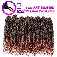 Bileaf Passion Twist Hair Pretwisted Passion Twist Crochet Hair 14 Inch Crochet Hair Passion Twists Short Passion Twists Hair P