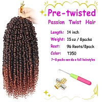 Bileaf Passion Twist Hair Pretwisted Passion Twist Crochet Hair 14 Inch Crochet Hair Passion Twists Short Passion Twists Hair P