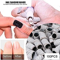 Sanding Rings Bands, 100Pcs Nail Art Sanding Bands Professional Manicure Sanding Rings Nail Salon Tools Grinder File Grit Sand Piece Set Dead Skin Nail Drill Bands For Salon Home Use(180#)