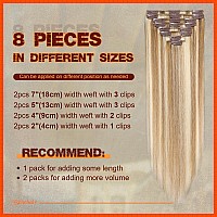 Human Hair Clip In Extensions Balayage Golden Brown Mix Bleach Blonde Highlight Hair Extensions For Women Long Straight Remy Nat