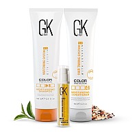 Gk Hair Color Protection Moisturizing Shampoo Conditioner With Argan Hair Oil Combo 714 Fl Oz For Damaged Frizzy And Dry Hair