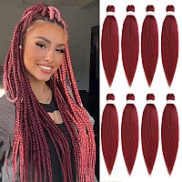 Leeven Pre Stretched Braiding Hair 16 Inch 8 Packs Pre Stretched Hair Extension Easy Braid Pre Stretched Braiding Hair For Women