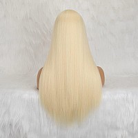 613 Blonde Wig With Bangs Long Straight Wig For Women Natural Fashion Silky Soft Hair Heat Resistant Fiber Synthetic Wig Machine