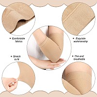 2 Pairs Full Forearm Tattoo Cover Up Compression Sleeves Band Concealer Support Uv Arm Sleeves For Women Men Black Nude71 X