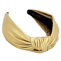 Yetasi Headbands For Women Gold Trendy Head Bands For Womens Hair Faux Leather Knotted Headband For Women Is A Top Knot Womens