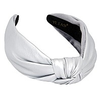 YETASI Silver Headband is Classy. Leather Knotted Headband for Women is a Faux Leather headband Women Knot Headbands for Women, Chic and Long Lasting