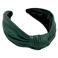 Yetasi Green Headbands For Women Are Trendy Leather Knotted Headband For Woman Is A Long Lasting Forest Green Headband