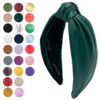 Yetasi Green Headbands For Women Are Trendy Leather Knotted Headband For Woman Is A Long Lasting Forest Green Headband