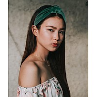 Yetasi Green Headbands For Women Are Trendy Leather Knotted Headband For Woman Is A Long Lasting Forest Green Headband