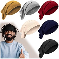 6 Pieces Spandex Dreadlock Cap , Tube Unisex Bands Elastic Long Hair Dreads Head Wraps , Cap Locks Headbands For Men Women Accessories, 6 Colors (Bright Color)